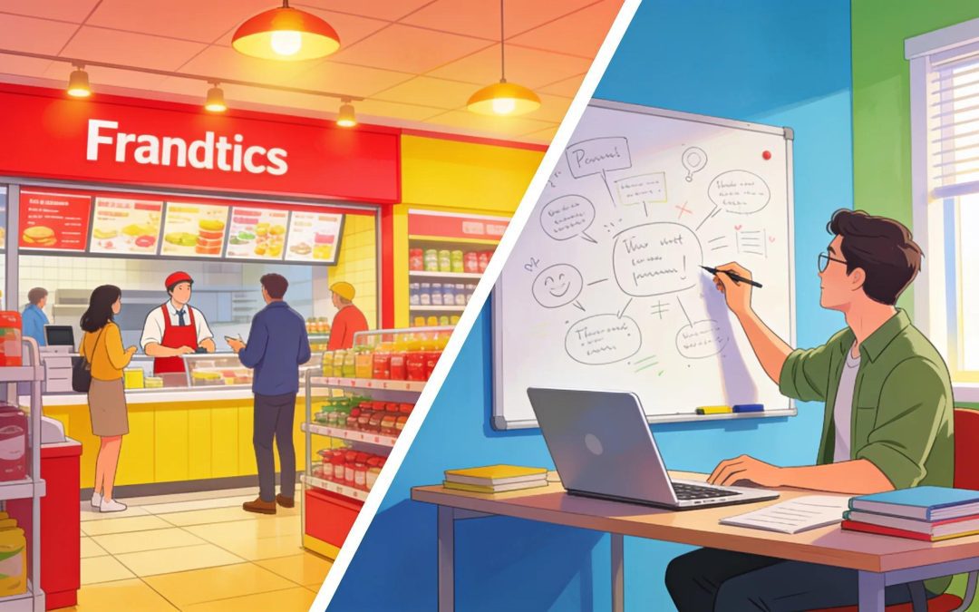 Franchise business concept illustration and franchise consulting guidance